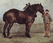 Otto Bache The working horse France oil painting artist